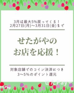 せたがやPayお店を応援キャンペーン